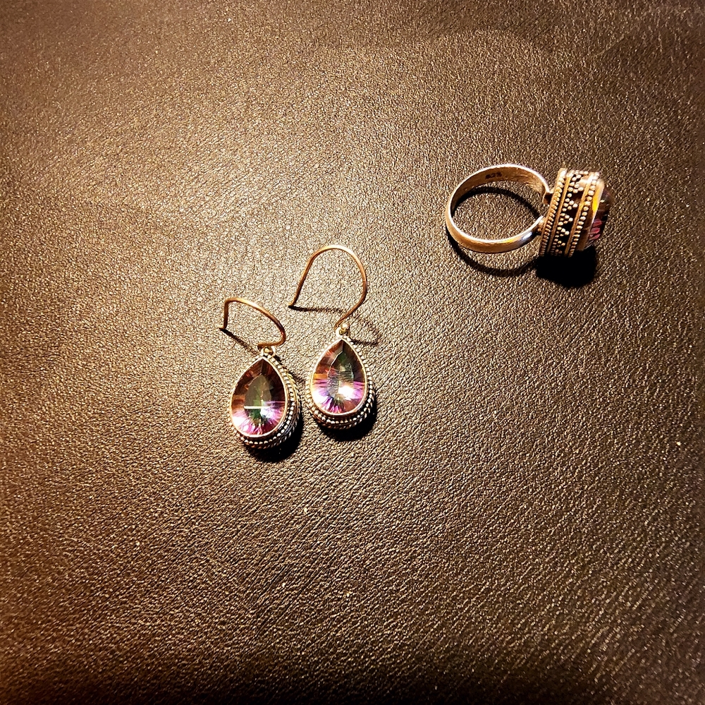 Mystic topaz earrings